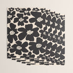 Black and White Retro Daisy Wrapping Paper Gallery Image 3