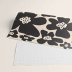 Black and White Retro Daisy Wrapping Paper Gallery Image 2