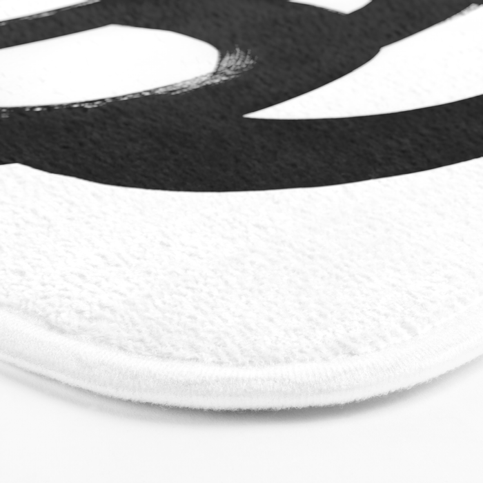 Black & White Minimalist Abstract Mid century Ink Art Dark Brush Strokes Bath Mat Gallery Image 3