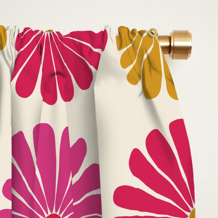 Retro Summer Daisies VII Window Curtain Gallery Image 2