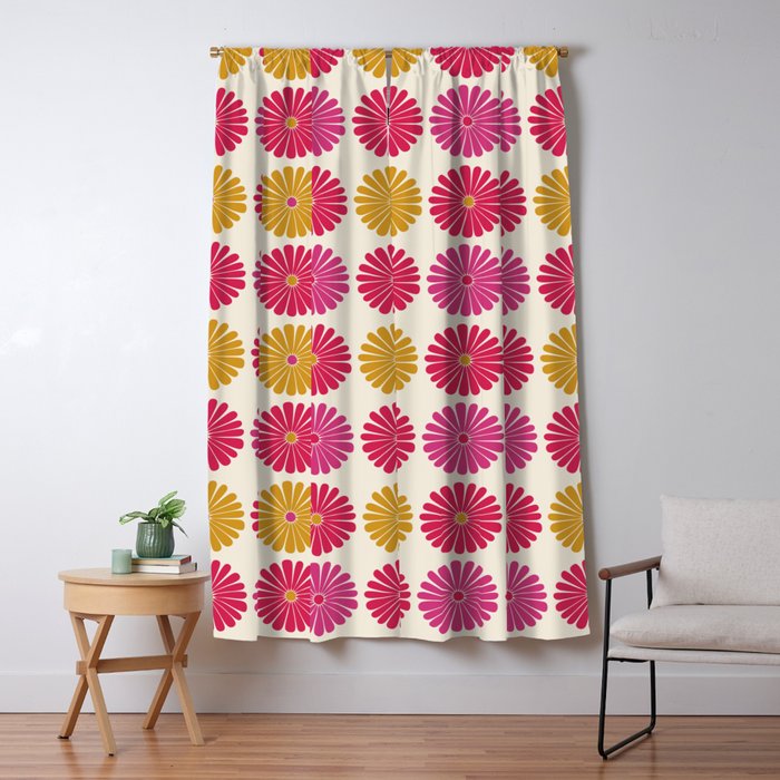 Retro Summer Daisies VII Window Curtain Gallery Image 5