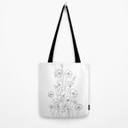 Poppy Flowers Line Art Tote Bag Gallery Image 2