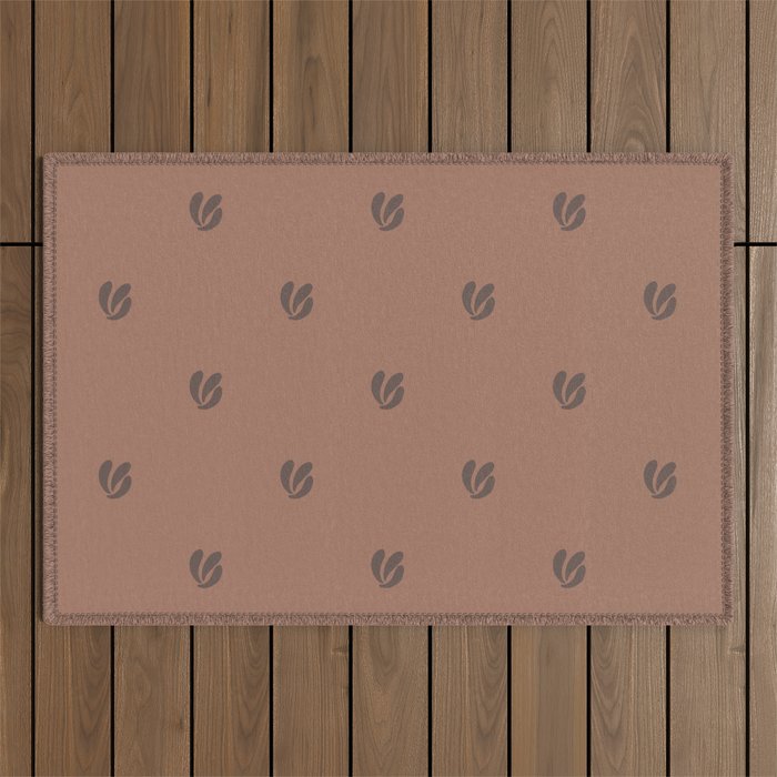 Leafy pattern - mocha mousse Outdoor Rug Gallery Image 1