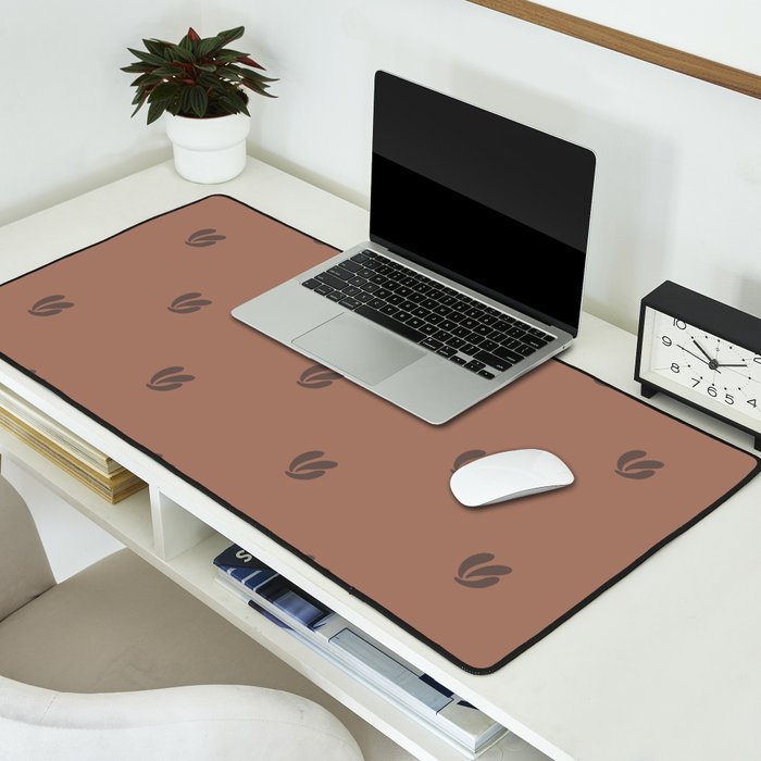 Leafy pattern - mocha mousse Desk Mat Gallery Image 2