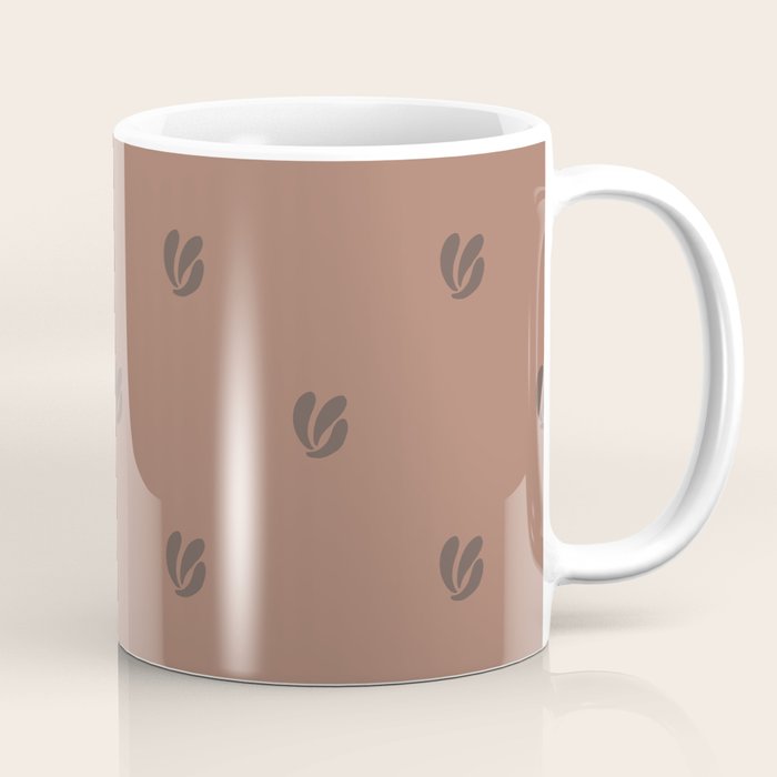Leafy pattern - mocha mousse Coffee Mug Gallery Image 1
