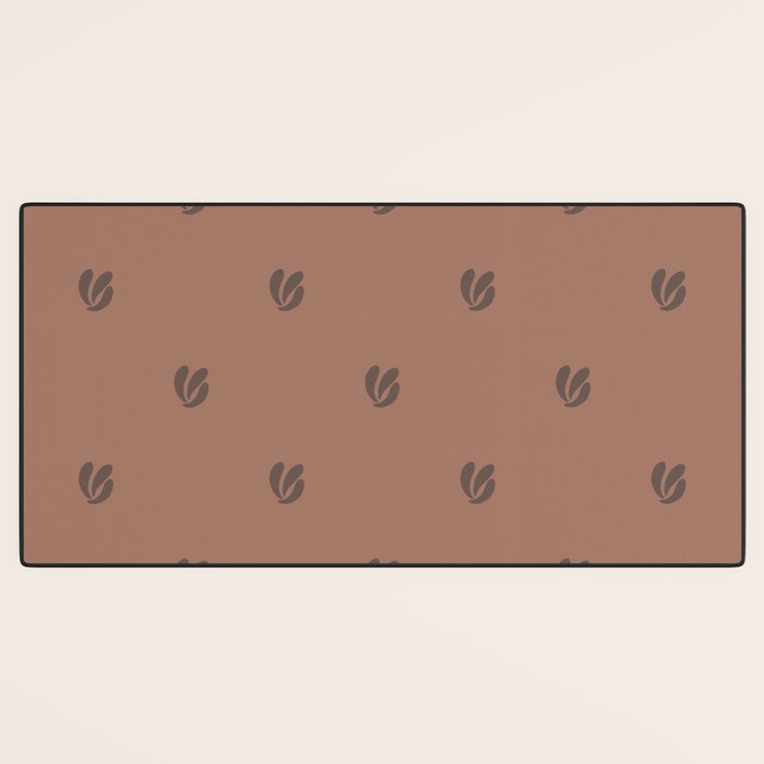 Leafy pattern - mocha mousse Desk Mat Gallery Image 3