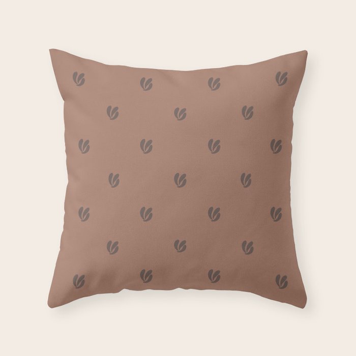 Leafy pattern - mocha mousse Throw Pillow Gallery Image 1