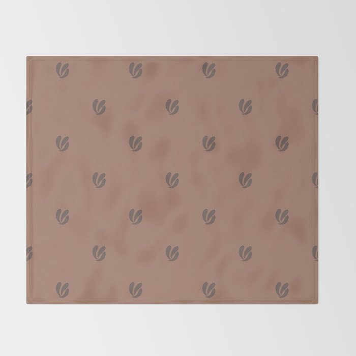 Leafy pattern - mocha mousse Throw Blanket Gallery Image 2