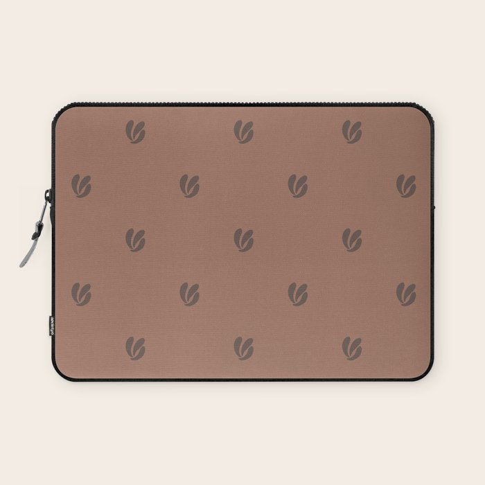 Leafy pattern - mocha mousse Laptop Sleeve Gallery Image 1