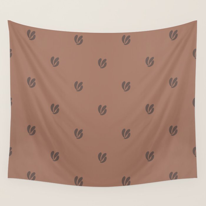 Leafy pattern - mocha mousse Wall Tapestry Gallery Image 1