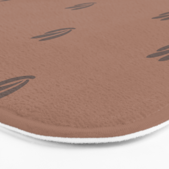 Leafy pattern - mocha mousse Bath Mat Gallery Image 3