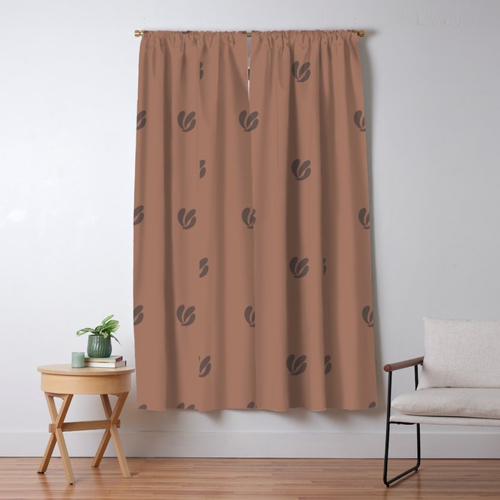 Leafy pattern - mocha mousse Window Curtain Gallery Image 5