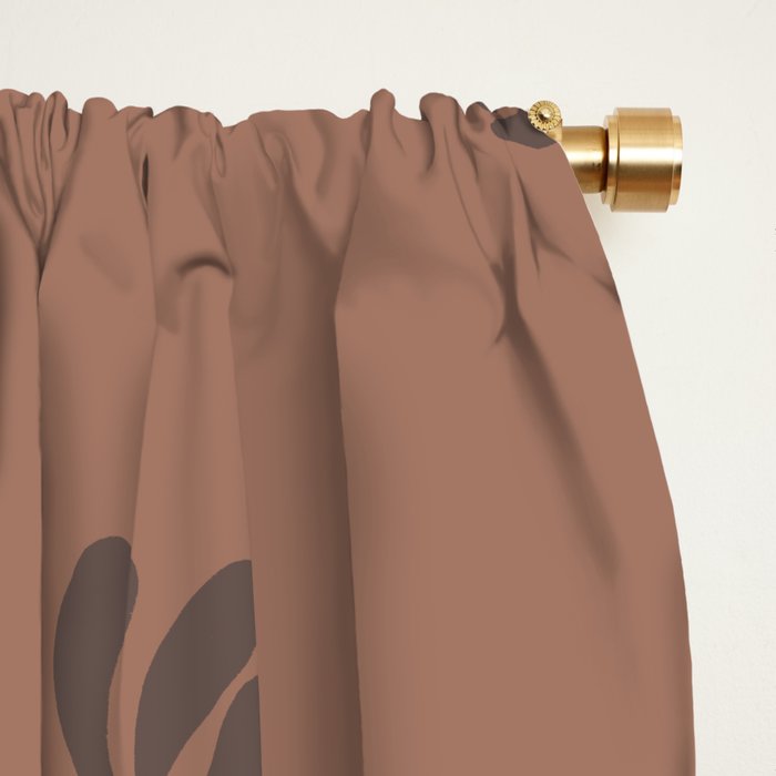 Leafy pattern - mocha mousse Window Curtain Gallery Image 2