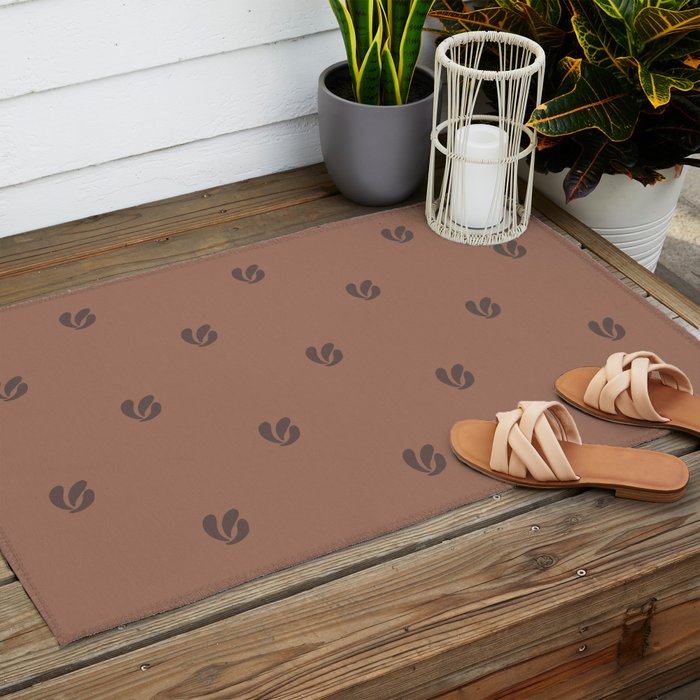 Leafy pattern - mocha mousse Outdoor Rug Gallery Image 2