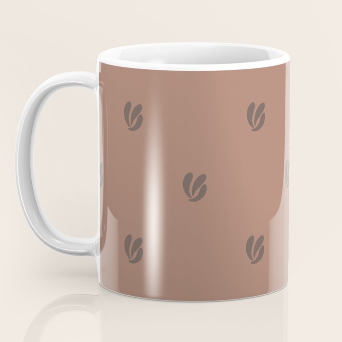 Leafy pattern - mocha mousse Coffee Mug Gallery Image 3