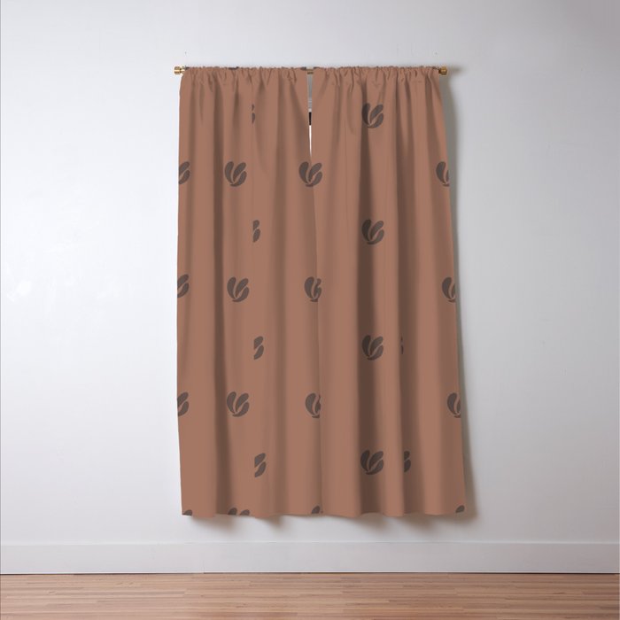 Leafy pattern - mocha mousse Window Curtain Gallery Image 3