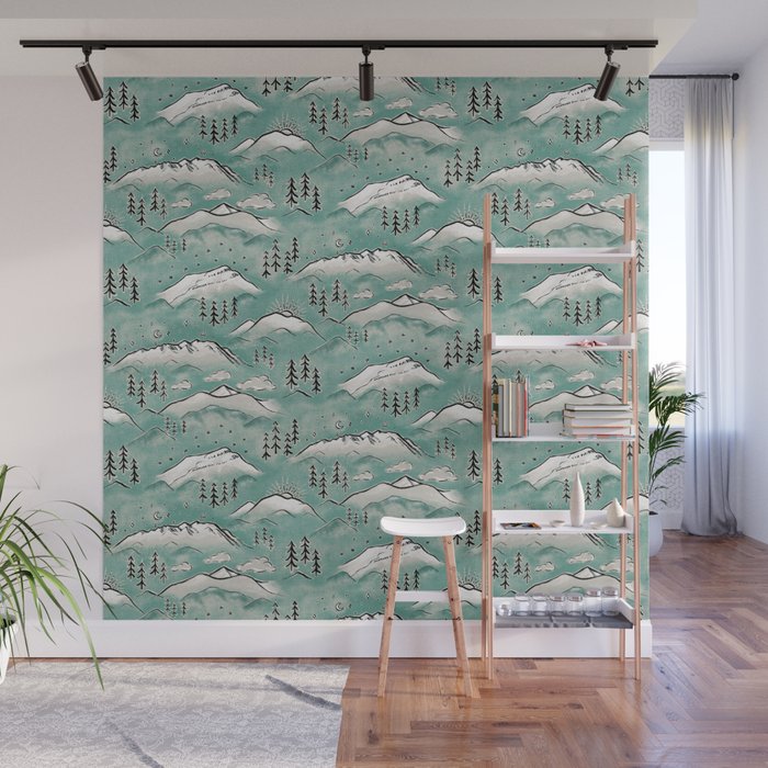 Monte Vista - Turquoise and silver Wall Mural Gallery Image 1