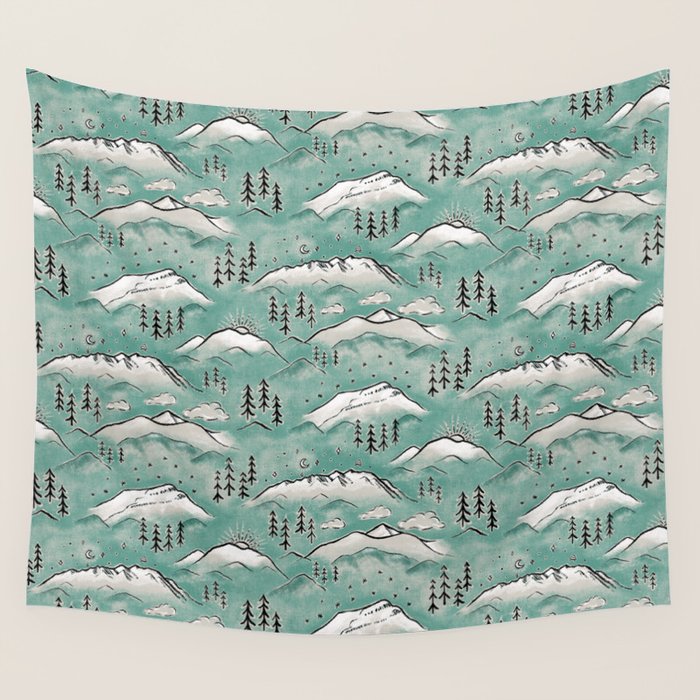 Monte Vista - Turquoise and silver Wall Tapestry Gallery Image 4
