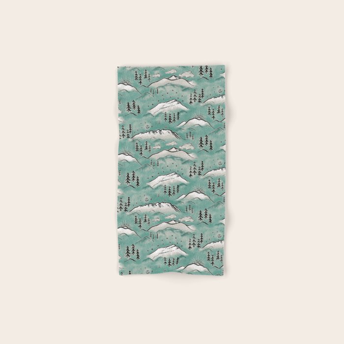 Monte Vista - Turquoise and silver Bath Towel Gallery Image 1