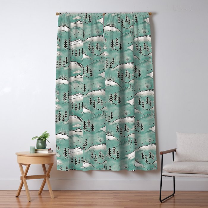 Monte Vista - Turquoise and silver Window Curtain Gallery Image 1
