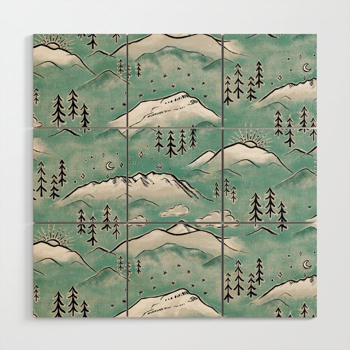 Monte Vista - Turquoise and silver Wood Wall Art Gallery Image 1