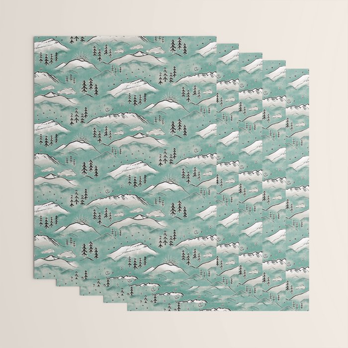 Monte Vista - Turquoise and silver Wrapping Paper Gallery Image 3