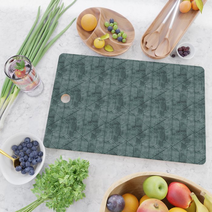 cadence triangles - dark green Cutting Board Gallery Image 2