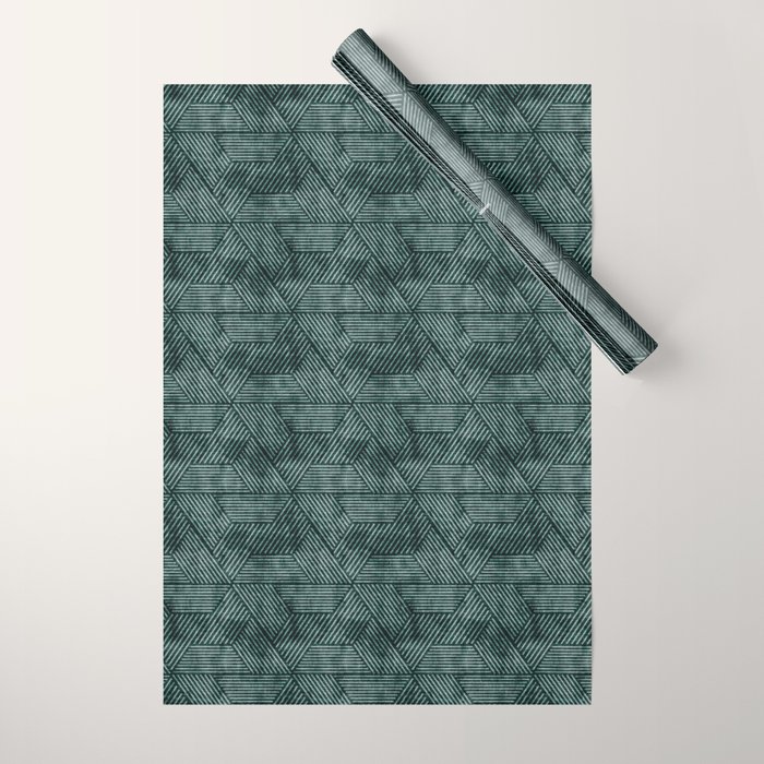 cadence triangles - dark green Wrapping Paper Gallery Image 1