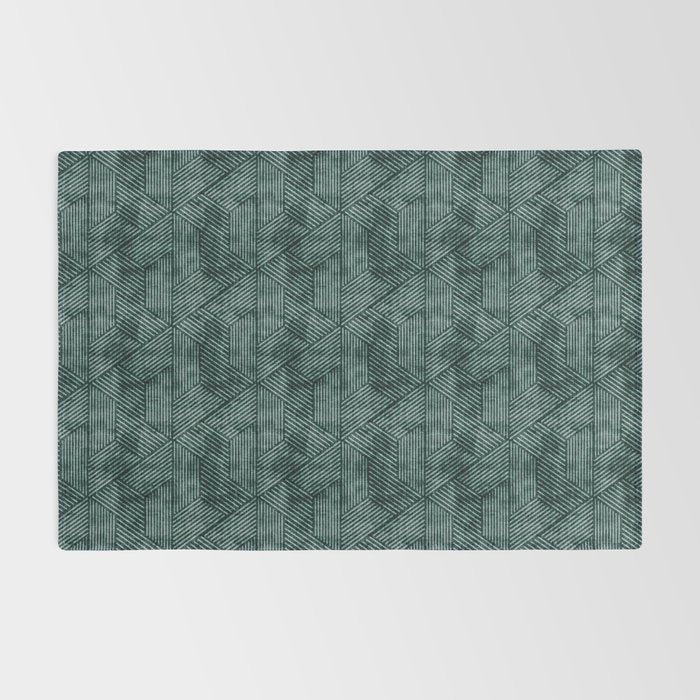 cadence triangles - dark green Rug Gallery Image 2