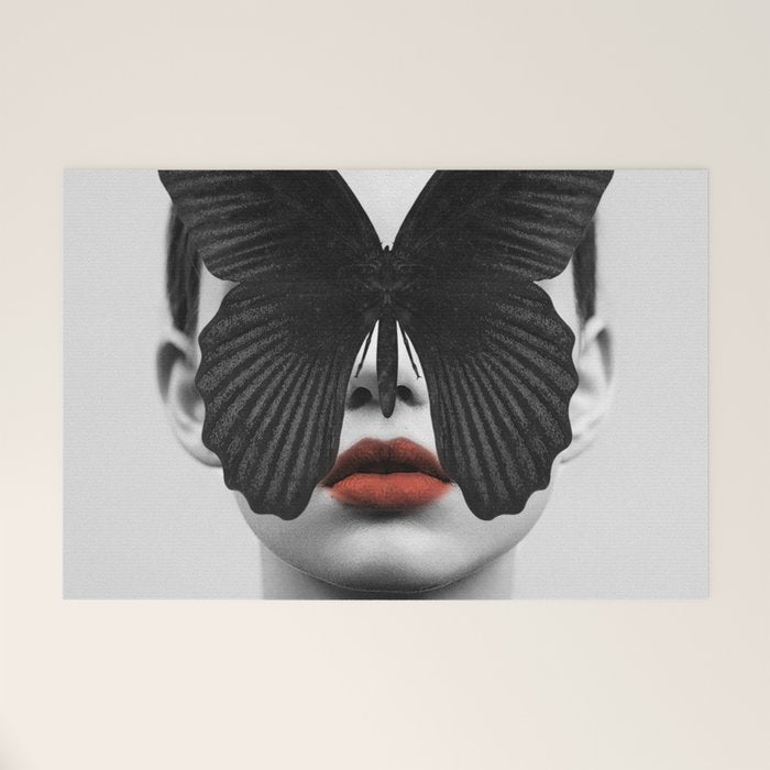 BLACK BUTTERFLY Welcome Mat Gallery Image 1