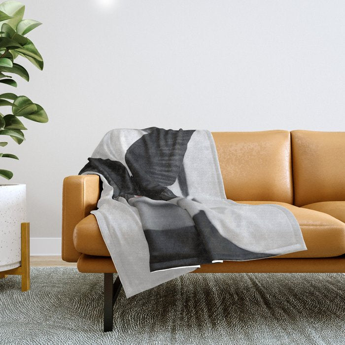 BLACK BUTTERFLY Throw Blanket Gallery Image 1