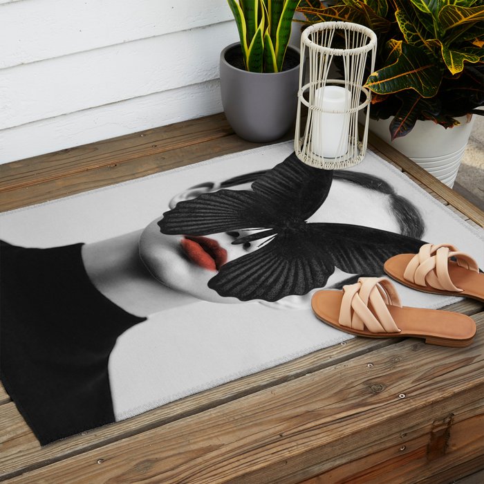 BLACK BUTTERFLY Outdoor Rug Gallery Image 2