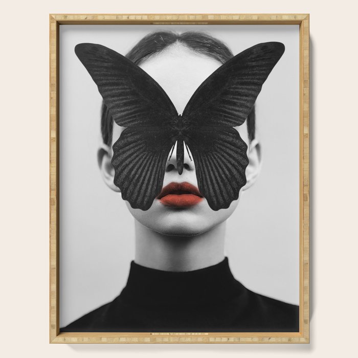 BLACK BUTTERFLY Serving Tray Gallery Image 1