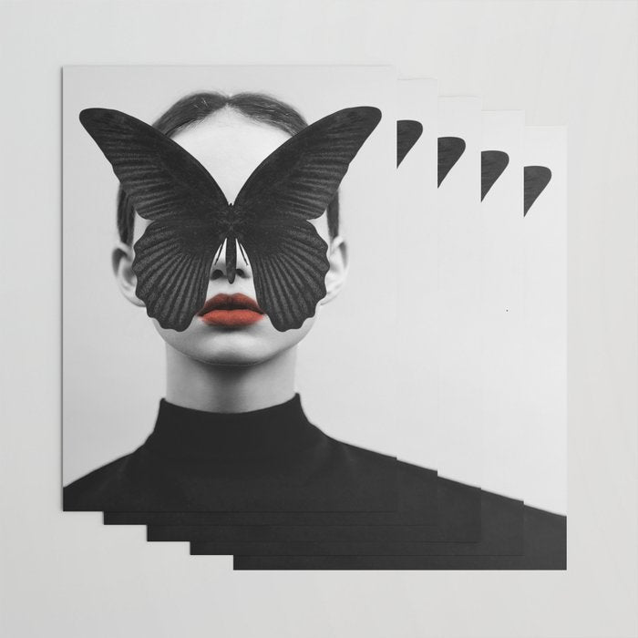 BLACK BUTTERFLY Wrapping Paper Gallery Image 3