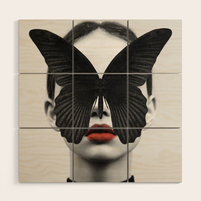 BLACK BUTTERFLY Wood Wall Art Gallery Image 1