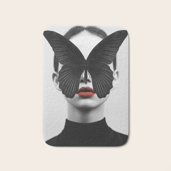 BLACK BUTTERFLY Bath Mat Gallery Image 1