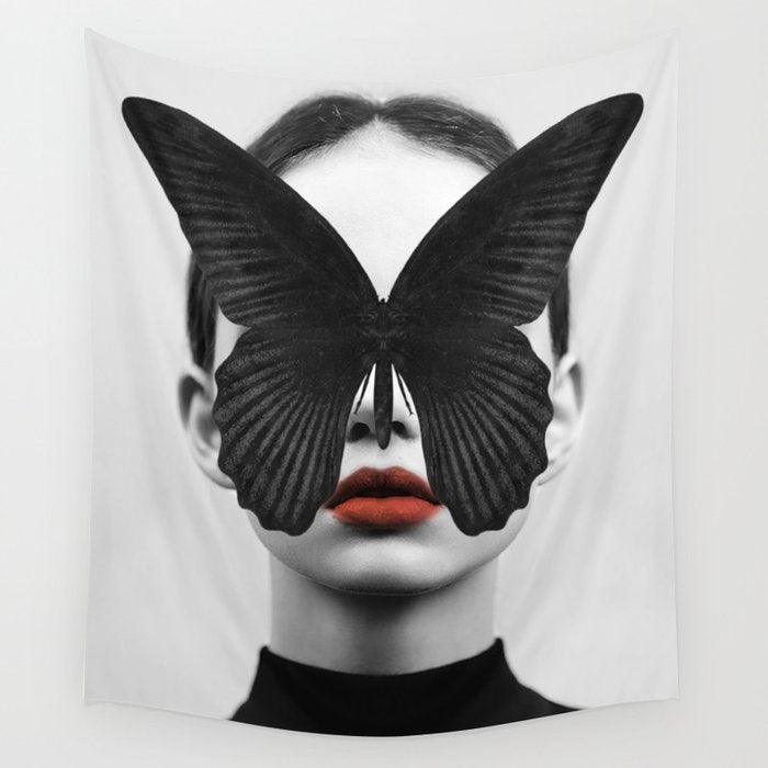 BLACK BUTTERFLY Wall Tapestry Gallery Image 4