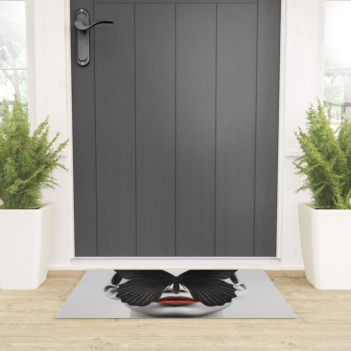 BLACK BUTTERFLY Welcome Mat Gallery Image 3