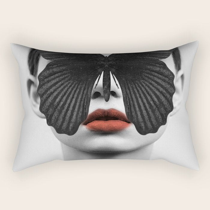 BLACK BUTTERFLY Rectangular Pillow Gallery Image 1