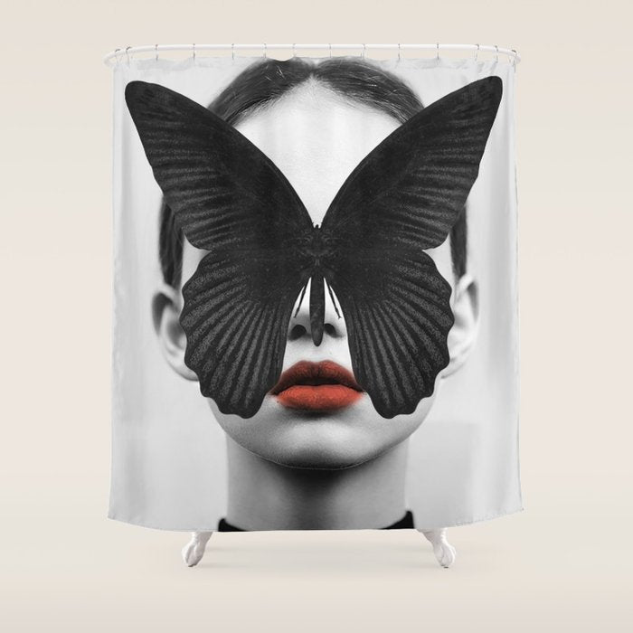 BLACK BUTTERFLY Shower Curtain Gallery Image 1