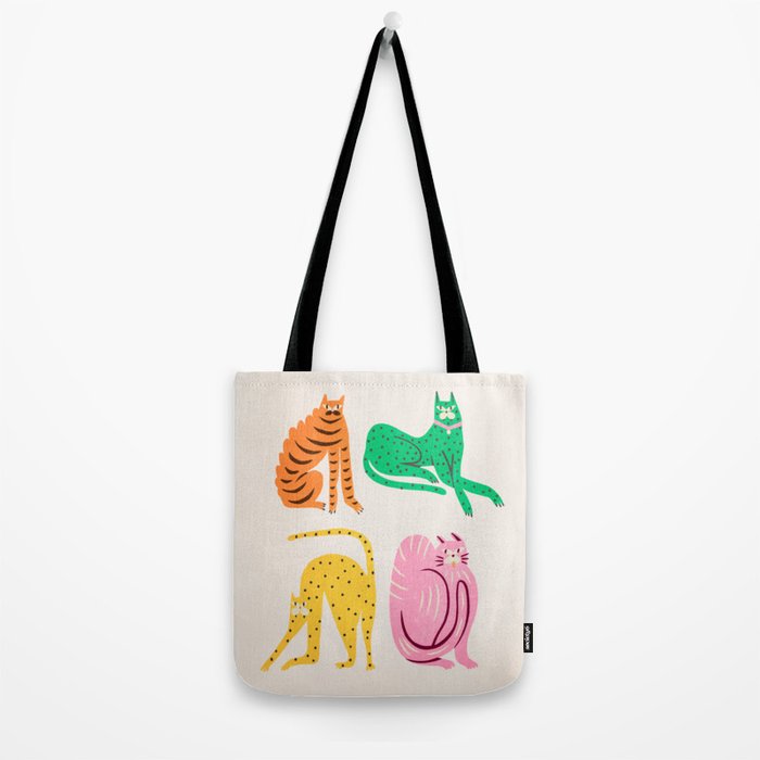 Pop Cats: Modern Collage Pop Art Tote Bag Gallery Image 2