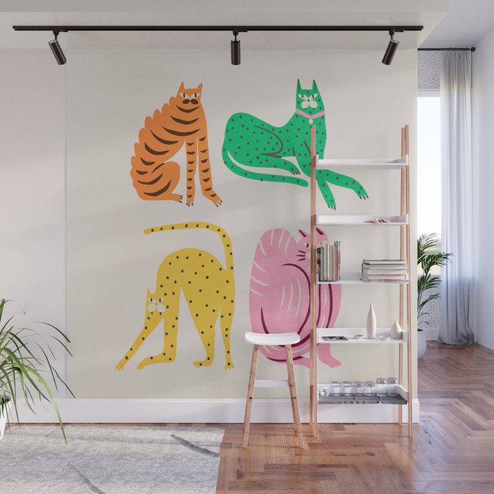 Pop Cats: Modern Collage Pop Art Wall Mural Gallery Image 1