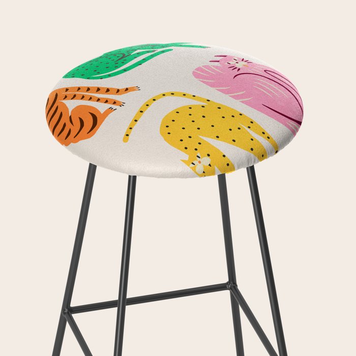 Pop Cats: Modern Collage Pop Art Stool Gallery Image 2