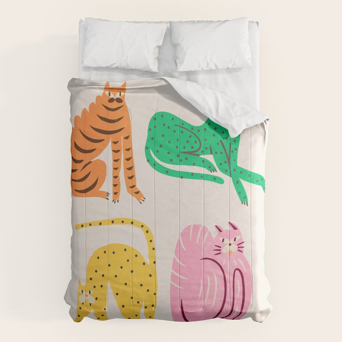 Pop Cats: Modern Collage Pop Art Comforter Gallery Image 6