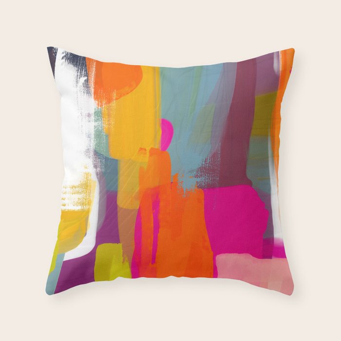 color study abstract art 2 Throw Pillow Gallery Image 1