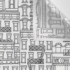 New York Hand Drawn Illustration Wall Tapestry Gallery Image 3