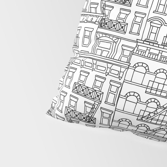 New York Hand Drawn Illustration Pillow Sham Gallery Image 4