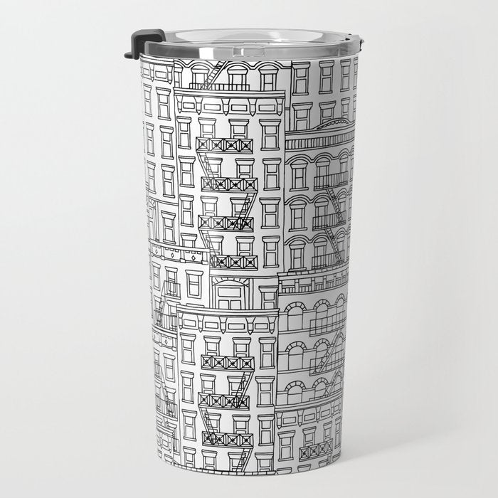 New York Hand Drawn Illustration Travel Mug Gallery Image 3
