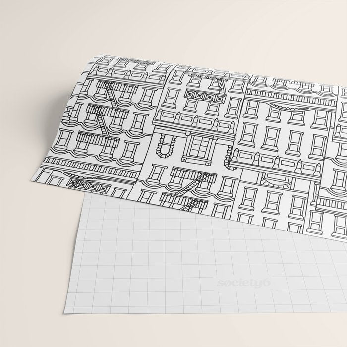 New York Hand Drawn Illustration Wrapping Paper Gallery Image 2