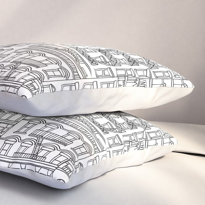 New York Hand Drawn Illustration Pillow Sham Gallery Image 3